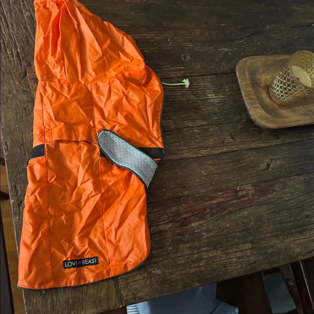LoveThyBeast ORANGE NYLON RAIN JACKET WITH MESH LINING